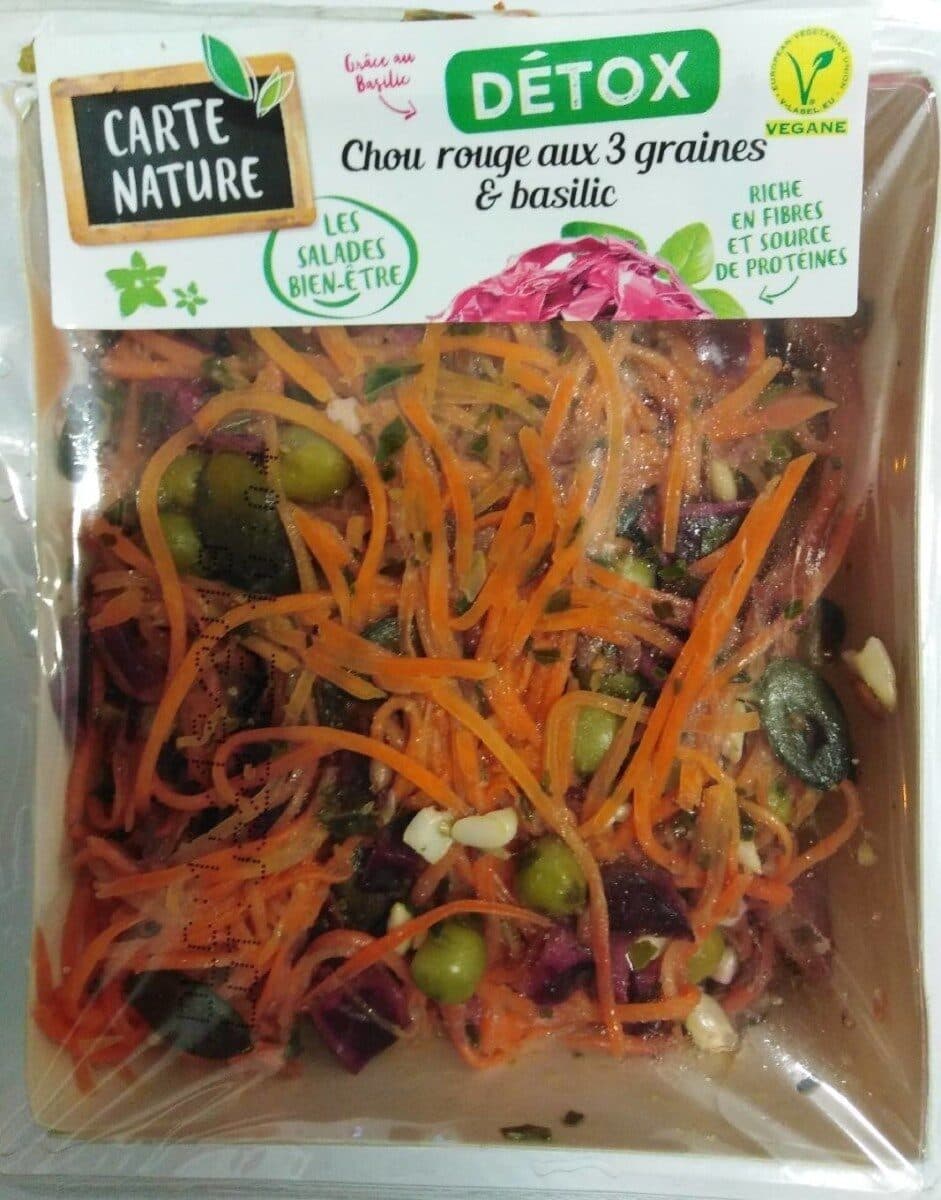 Carte Nature Detox chou rouge aux 3 graines et basilic packshot