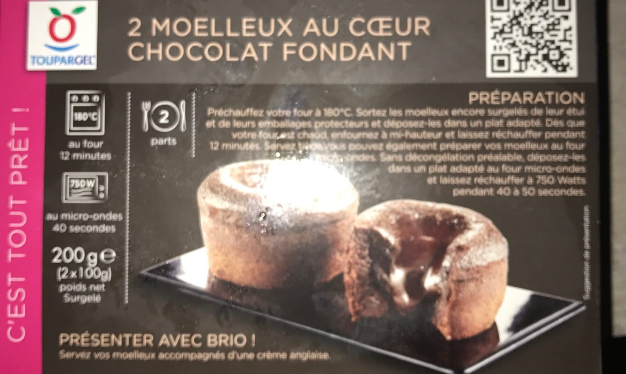 Toupargel 2 Moelleux au cœur chocolat fondant packshot
