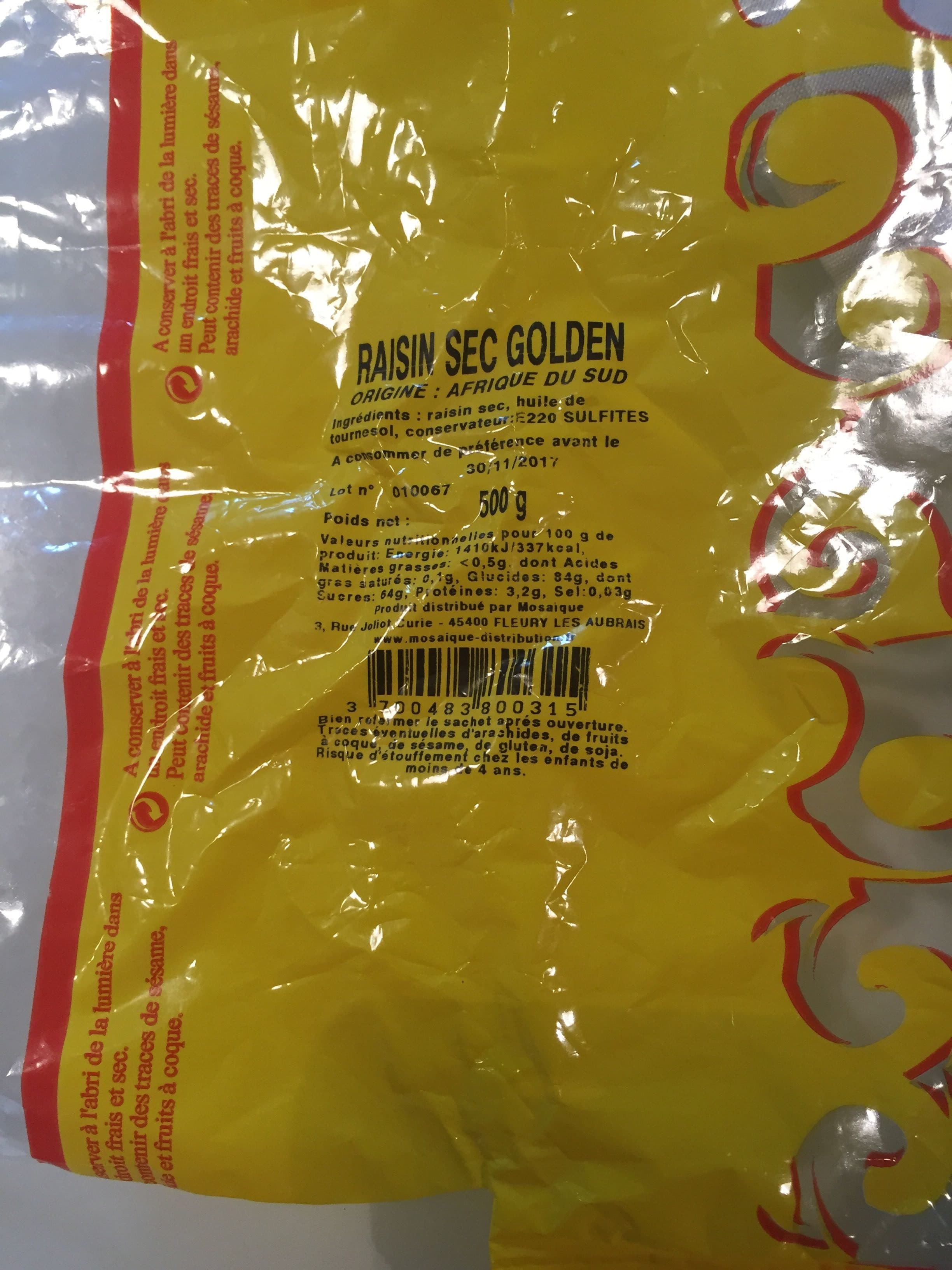 Mosaique Raisin sec Golden packshot