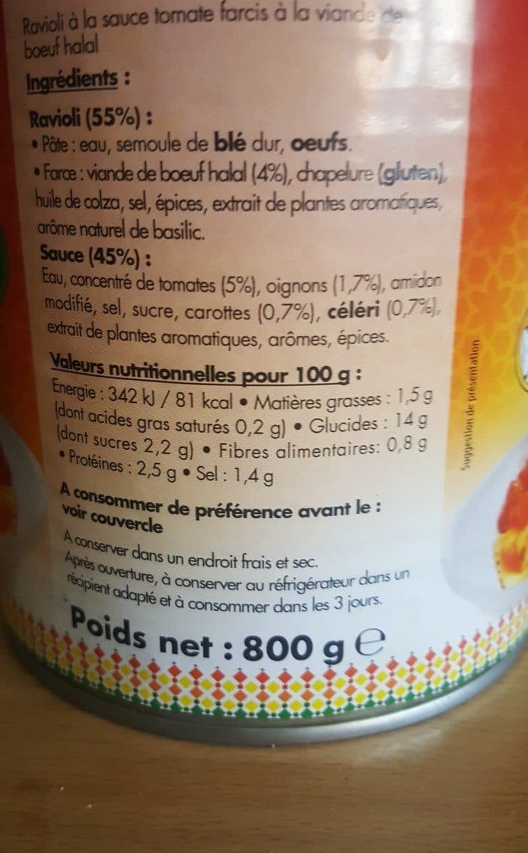 Mosaïque Ravioli boeuf packshot
