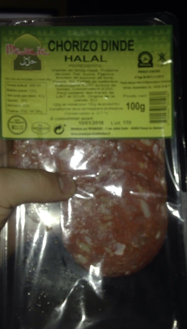 Mosaic Chorizo dinde halal packshot