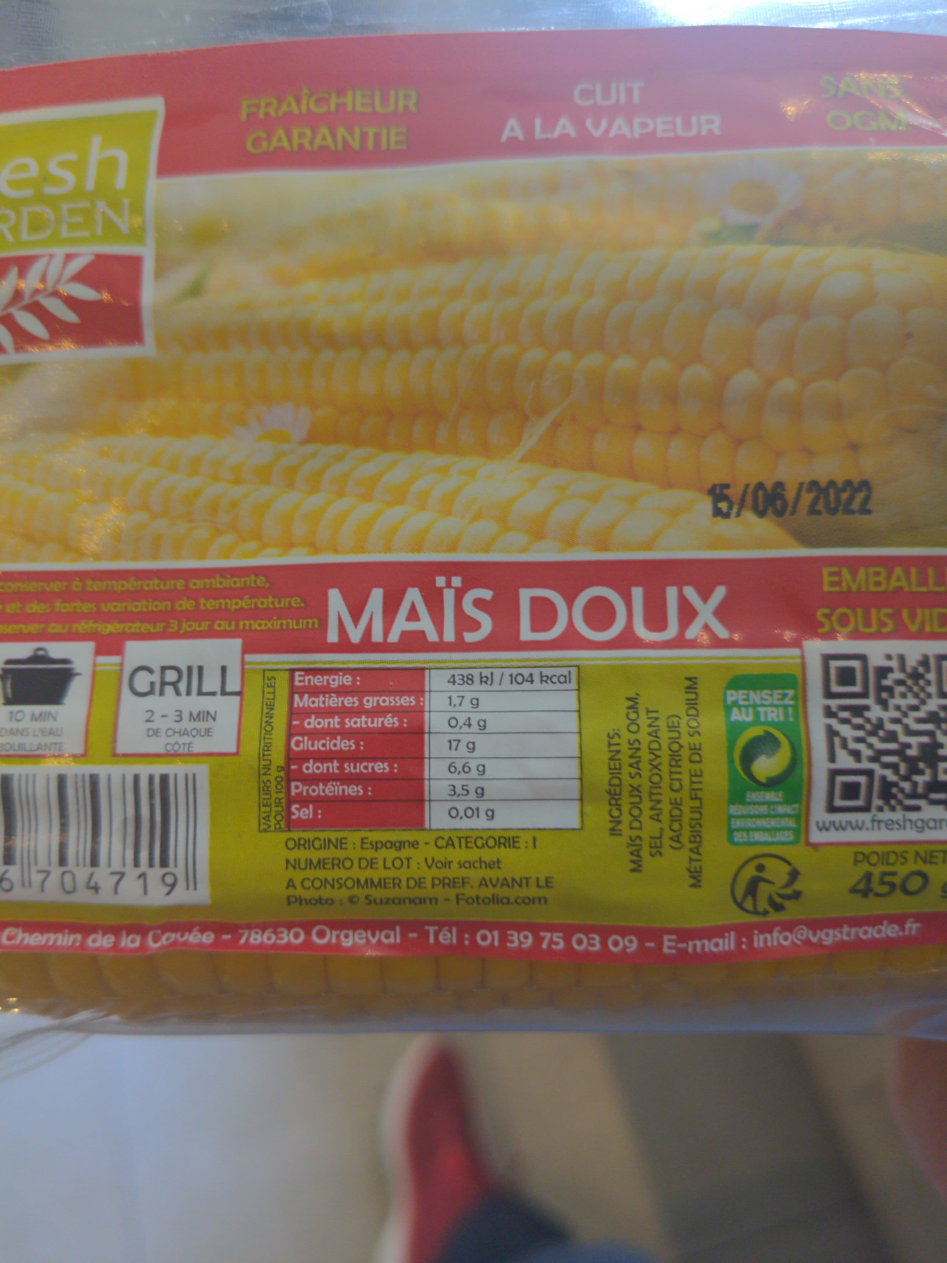 Fresh Garden Maïs doux cuit à la vapeur packshot