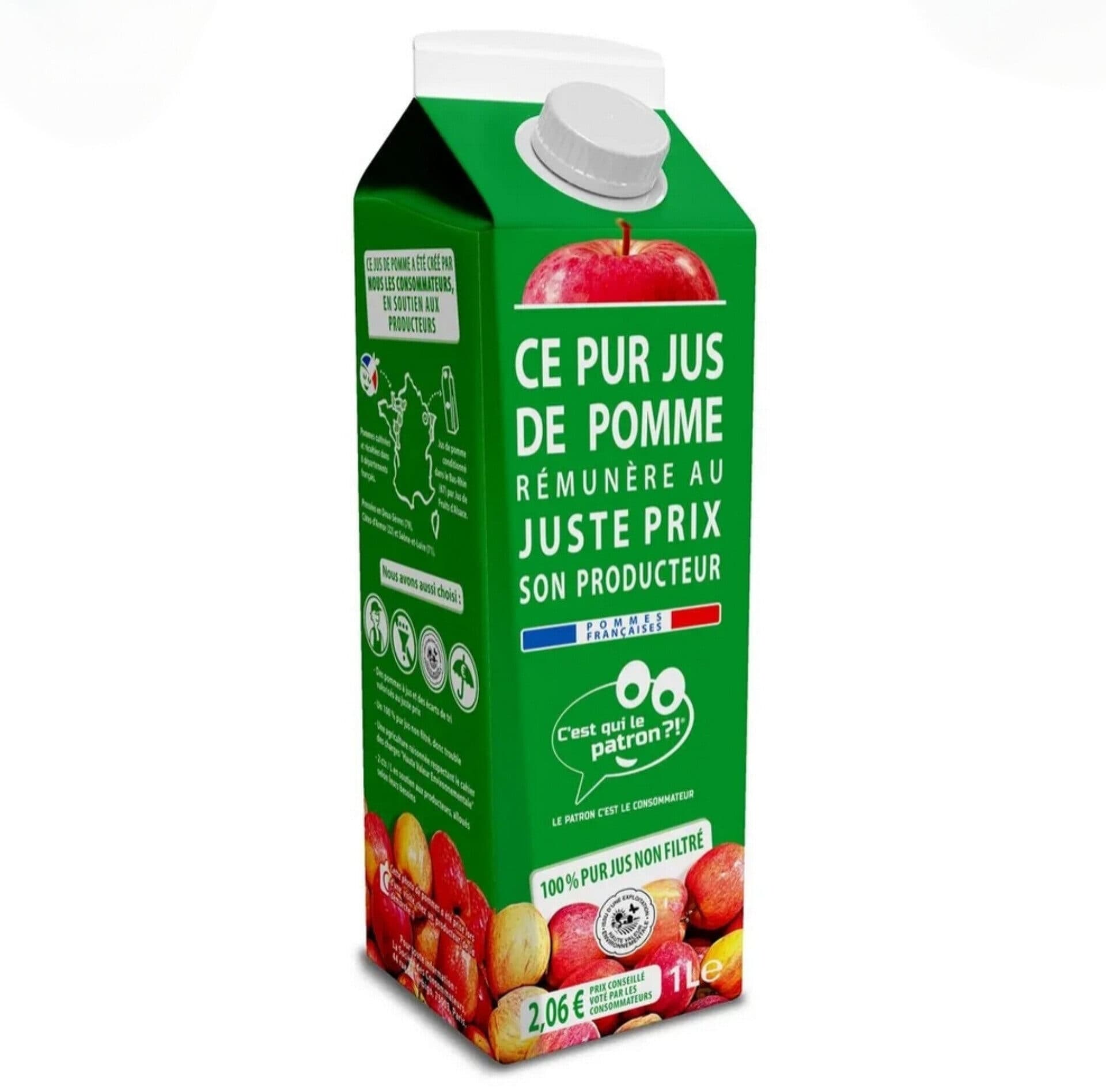 C'est qui le patron ?! Jus de pomme 100% non filtré packshot