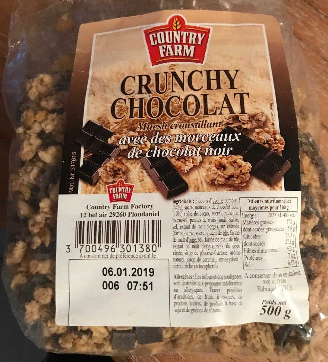 Country Farm Crunchy chocolat packshot