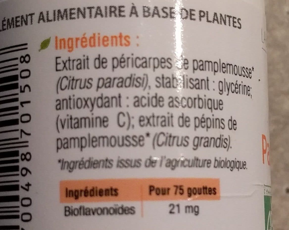 Open Food Facts Extrait de pepins de pamplemousse packshot