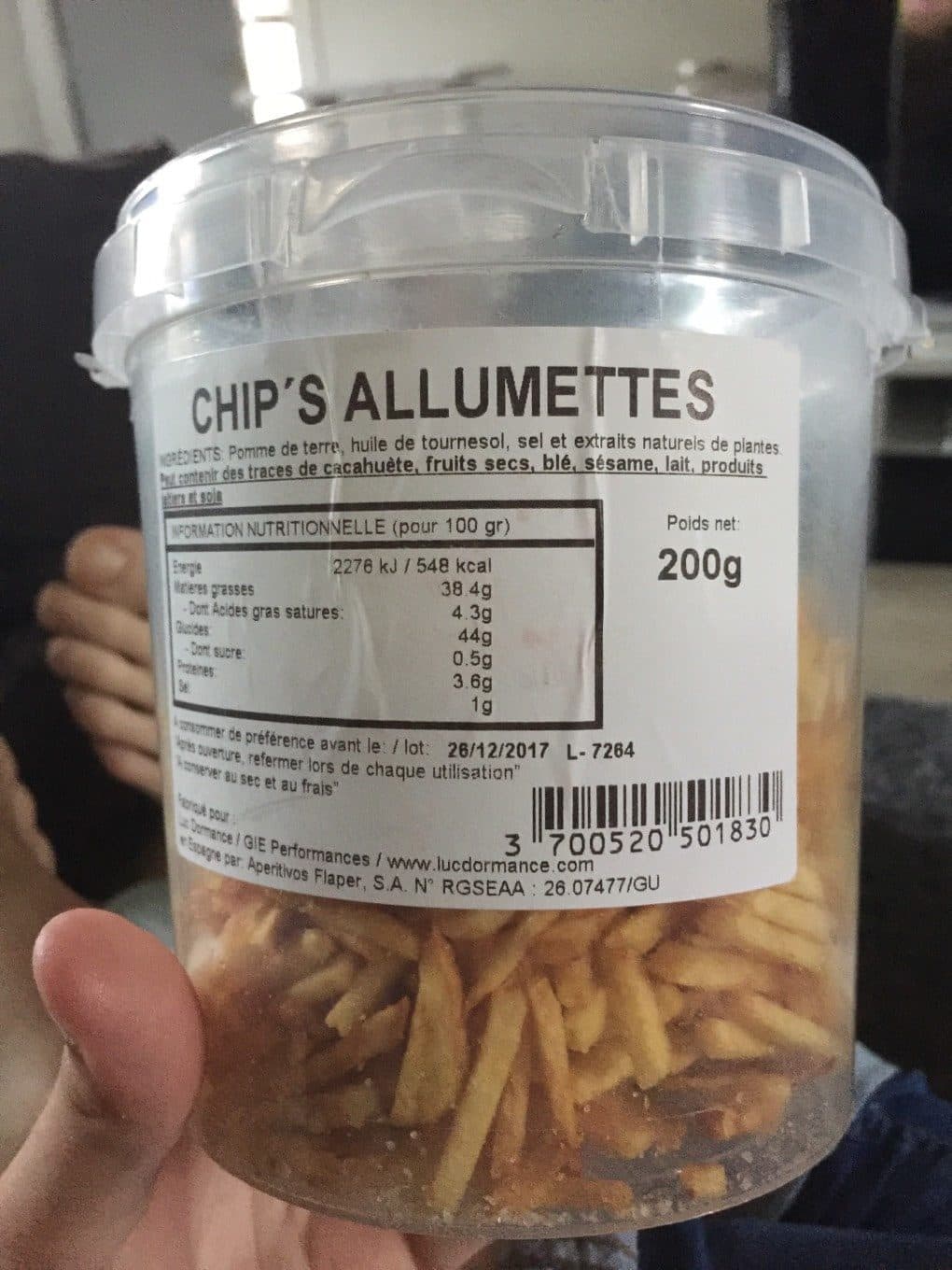 SUPER U Chip's Allumettes packshot