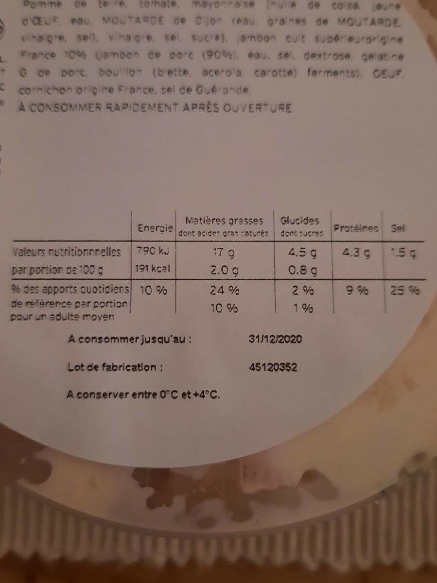Brédial Piemontaise au jambon packshot