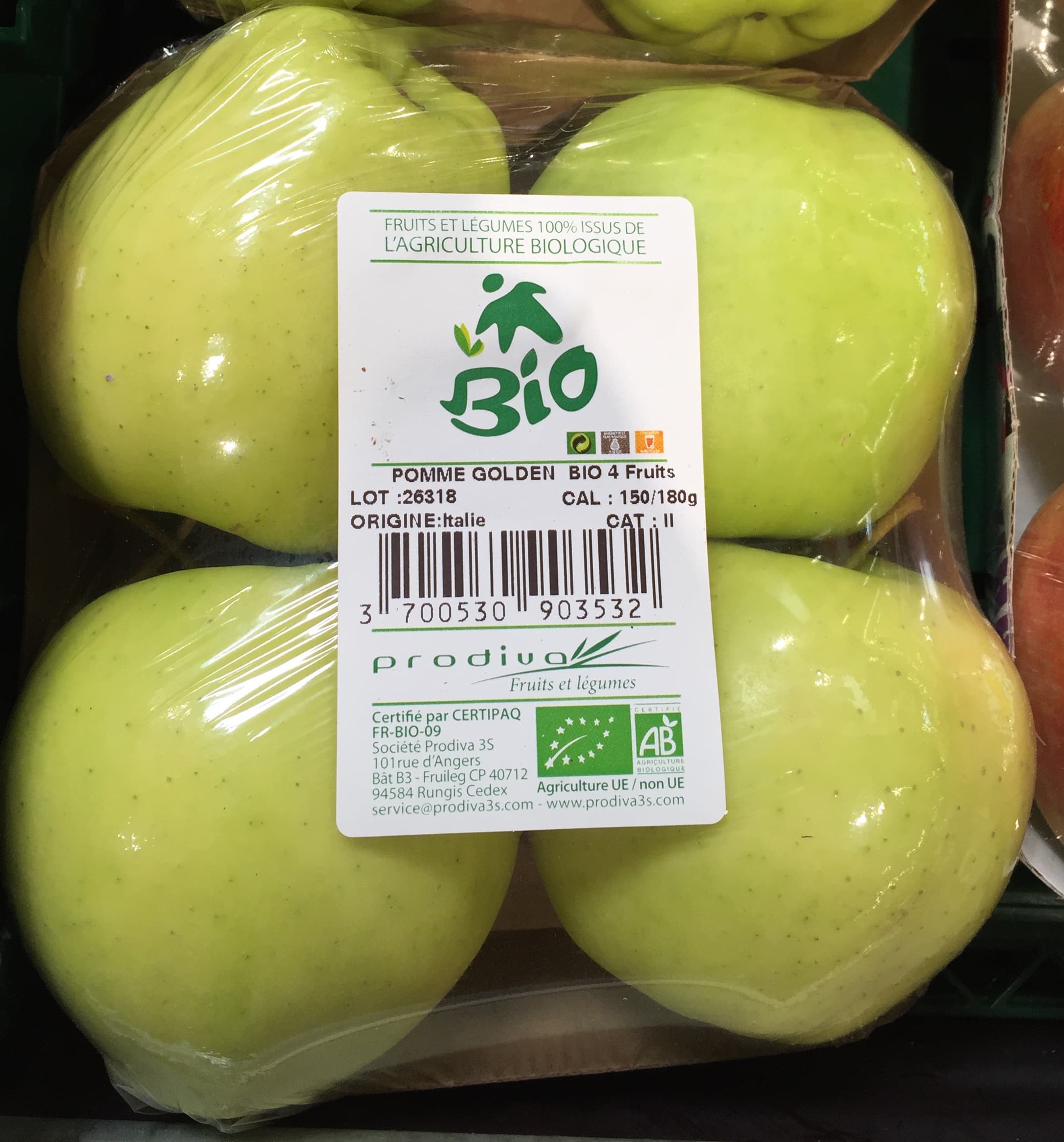 Prodiva Pomme Golden bio packshot