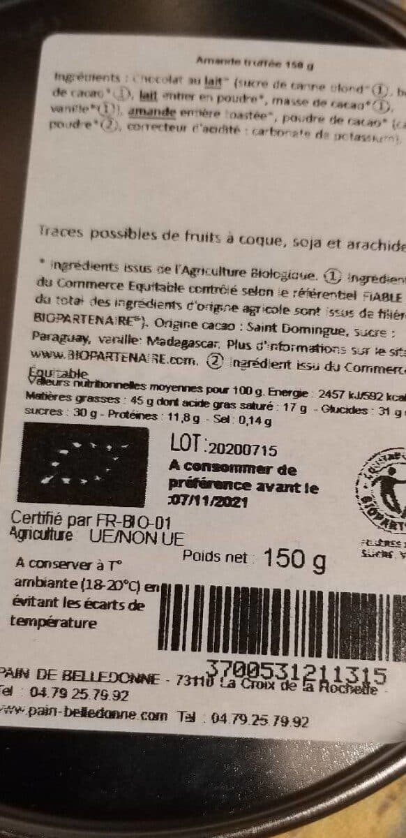 Belledonne Boîte métal amande truffée packshot