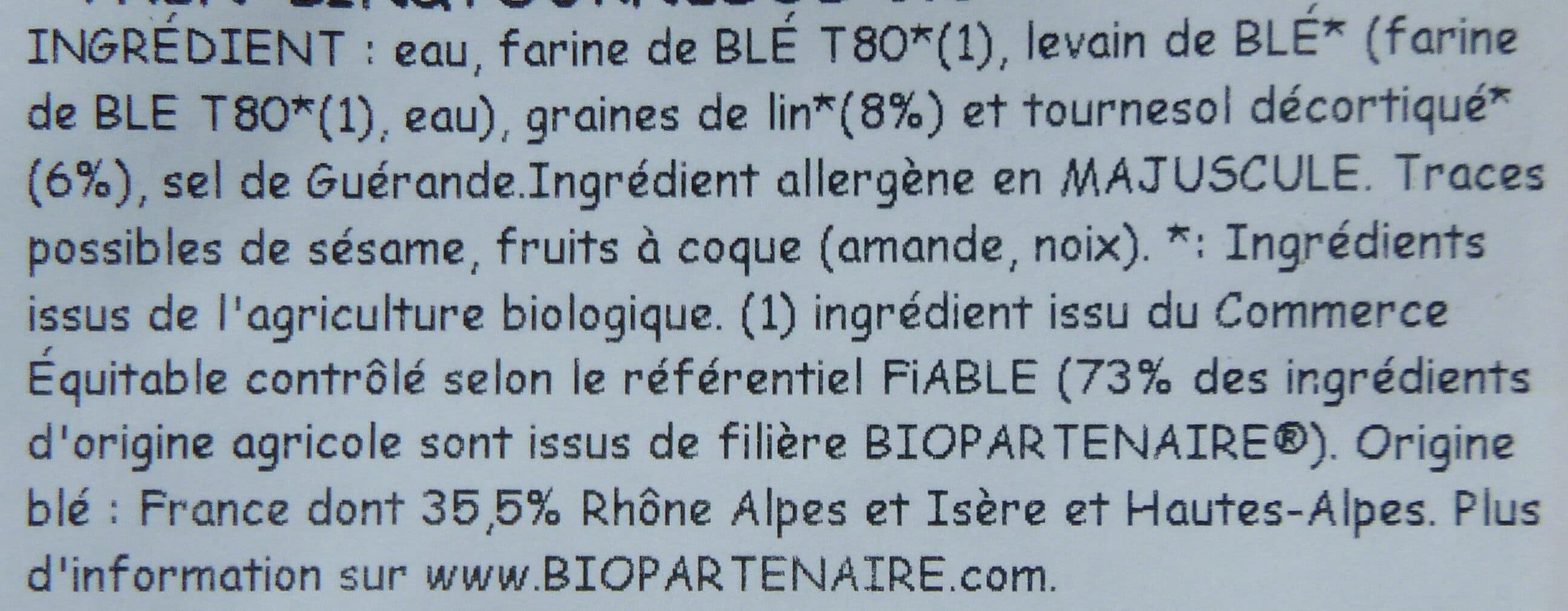 Belledonne Grandes tranches lin tournesol packshot