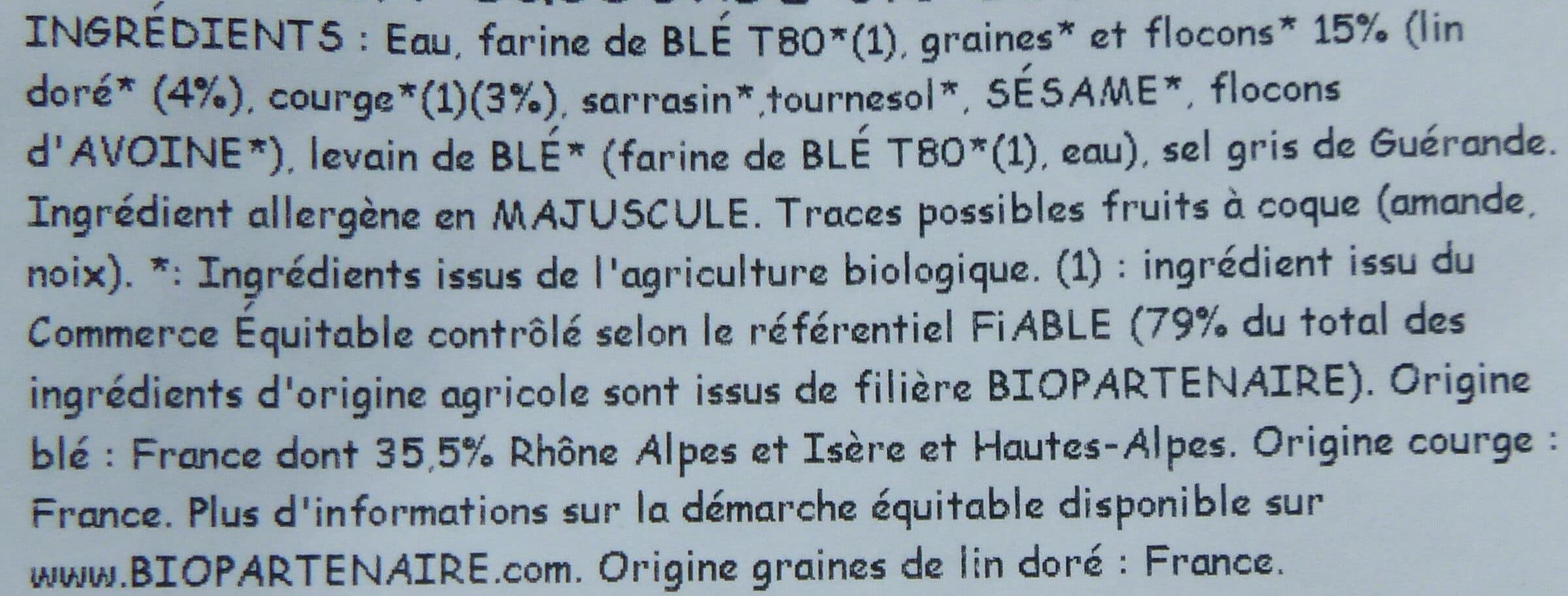 Belledonne Grandes tranches pain lin doré courge packshot
