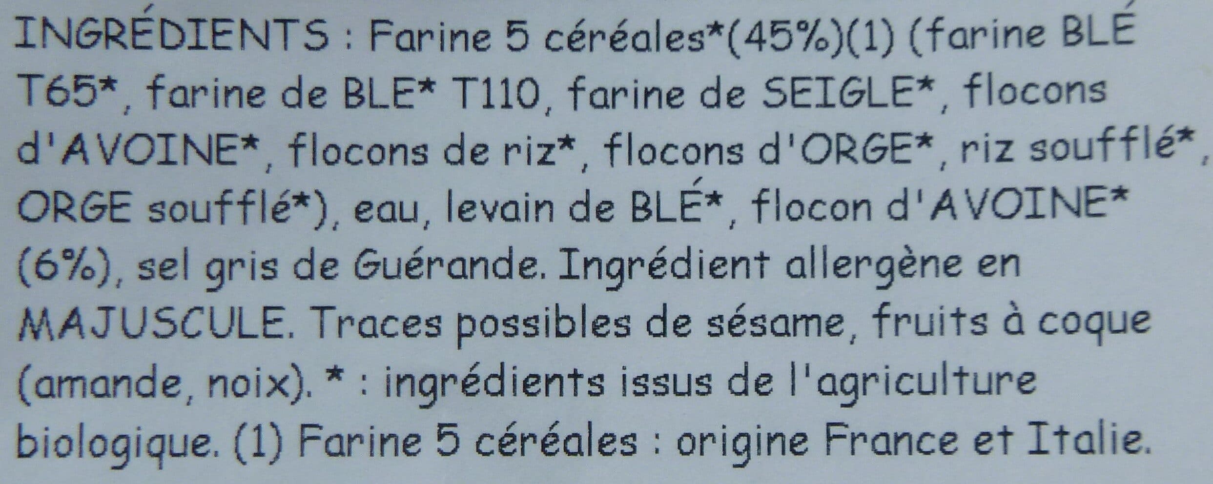 Belledonne Grandes tranches pain 5 céréales packshot
