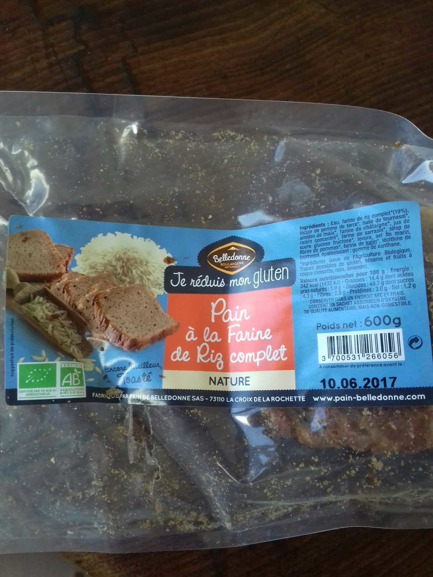 Belledonne boulangerie artisanale Pain à la farine de riz complet nature packshot