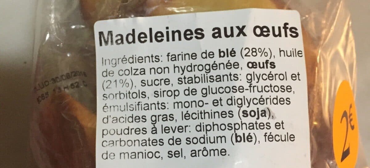 Open Food Facts Madeleine aux oeufs packshot