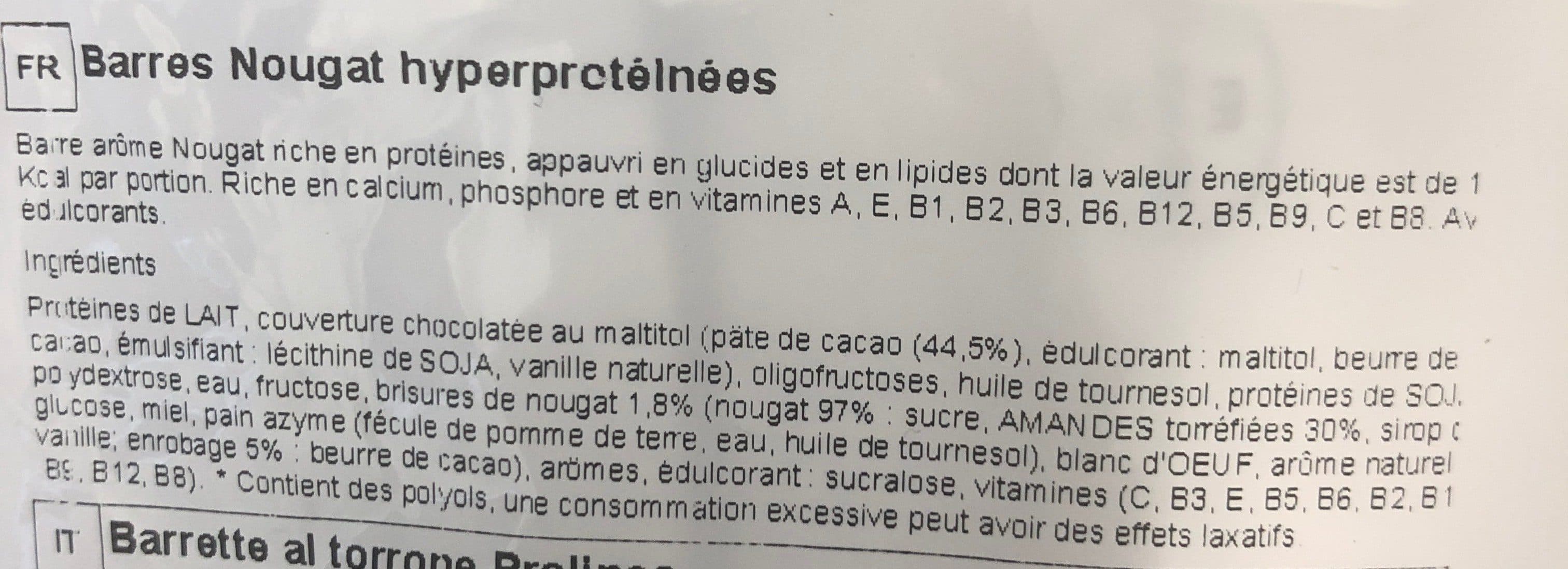 Open Food Facts Barre Nougat hyperproteinées packshot