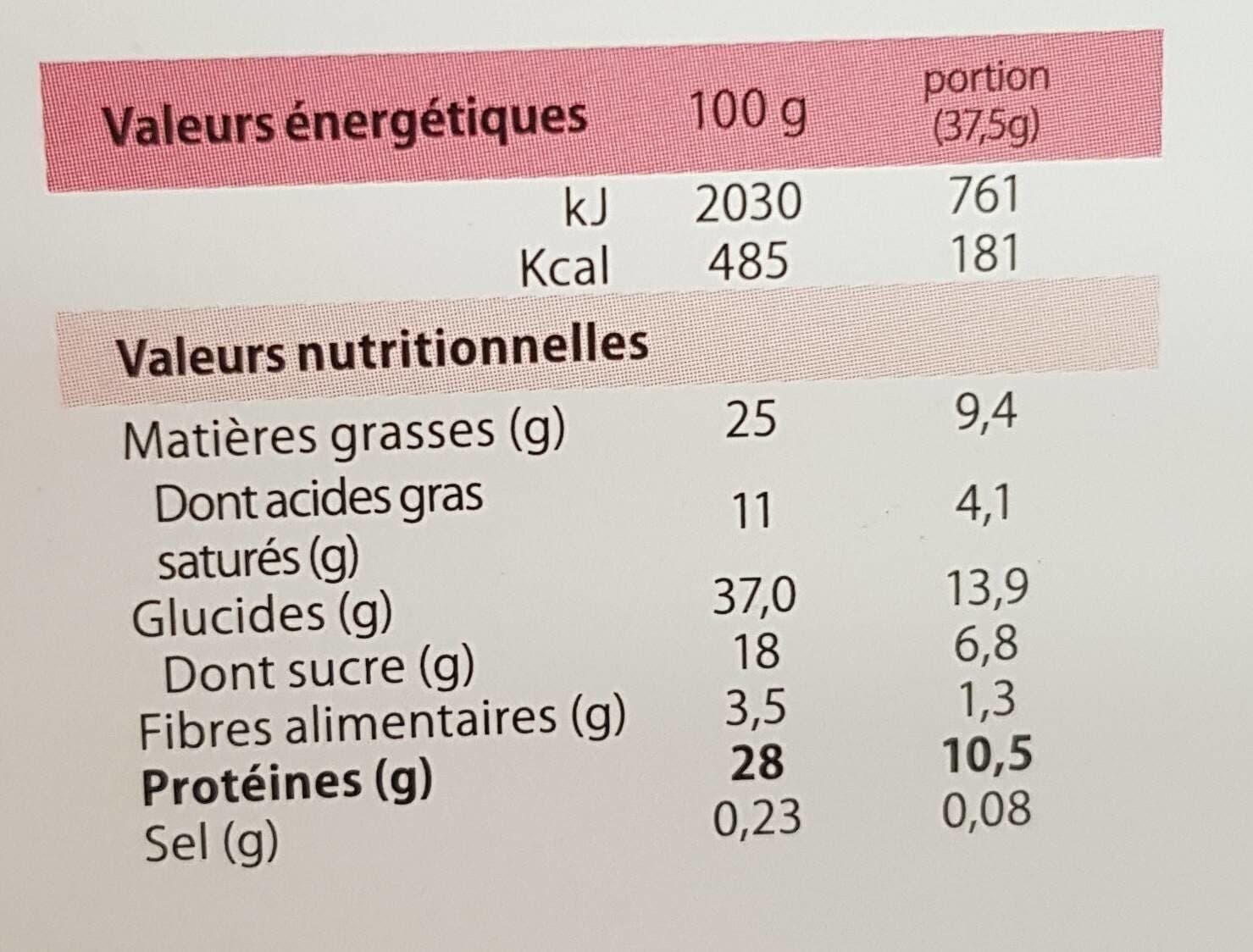 Open Food Facts Biscuits Chocolat Noisette Hyperprotéinés packshot