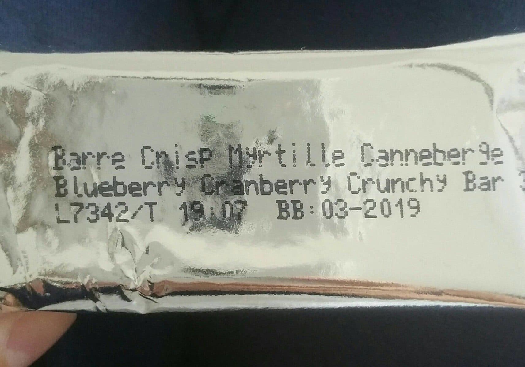 Open Food Facts Barre Crisp myrtille canneberge packshot