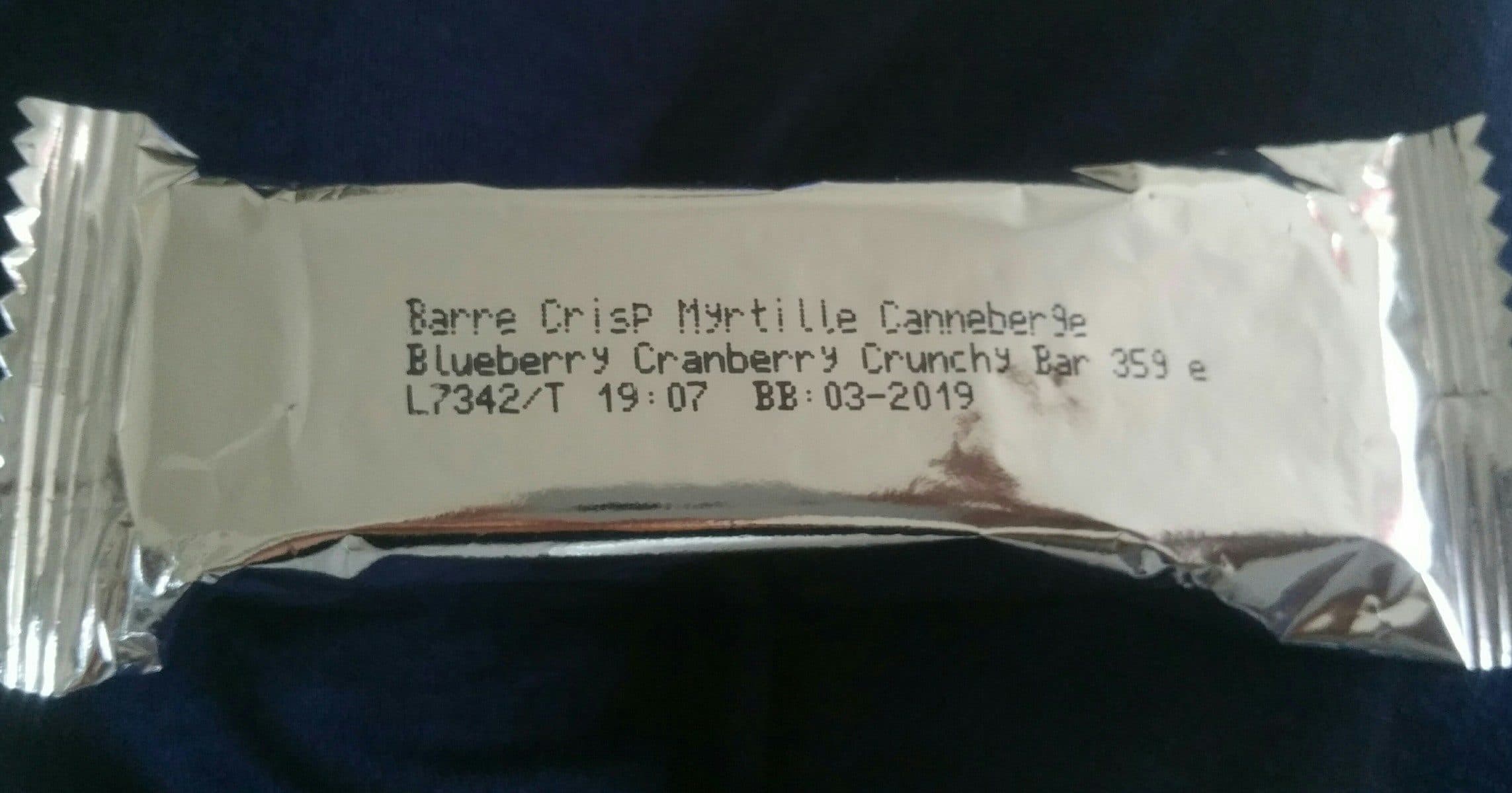 Open Food Facts Barre Crisp myrtille canneberge packshot