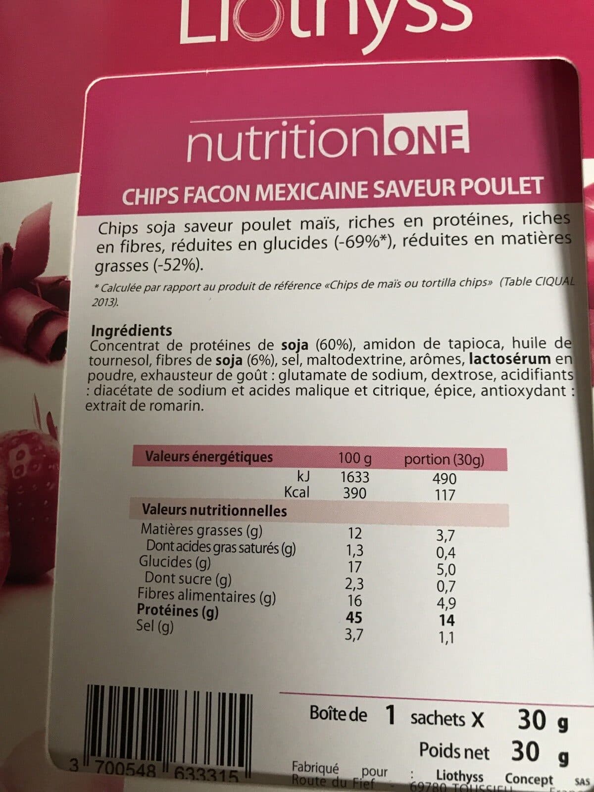 Open Food Facts Chips nutrition one packshot