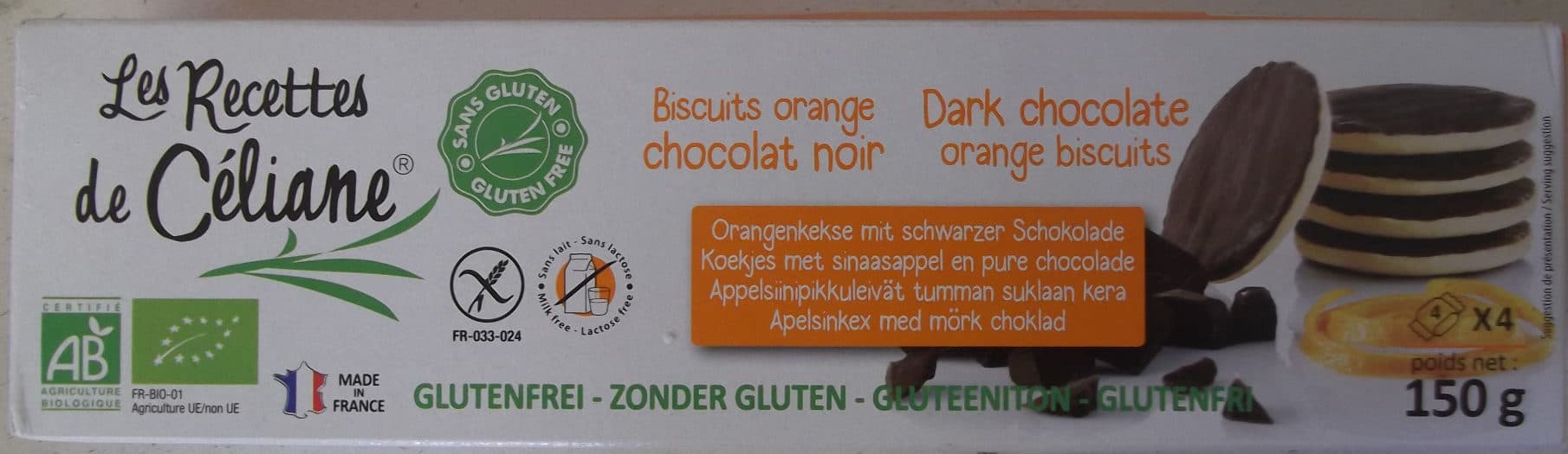 Les Recettes de Céliane Biscuits orange chocolat noir packshot
