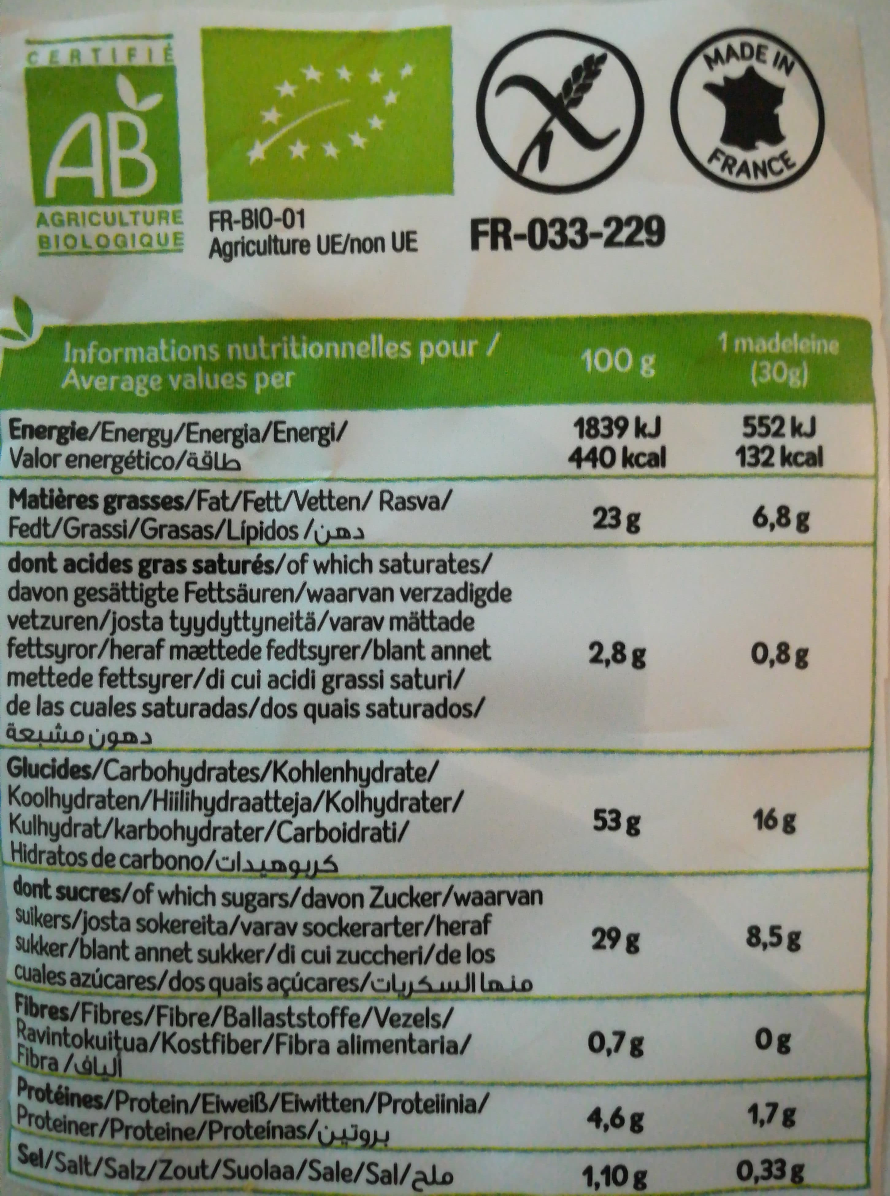 les recettes de Céliane Madeleines amande packshot