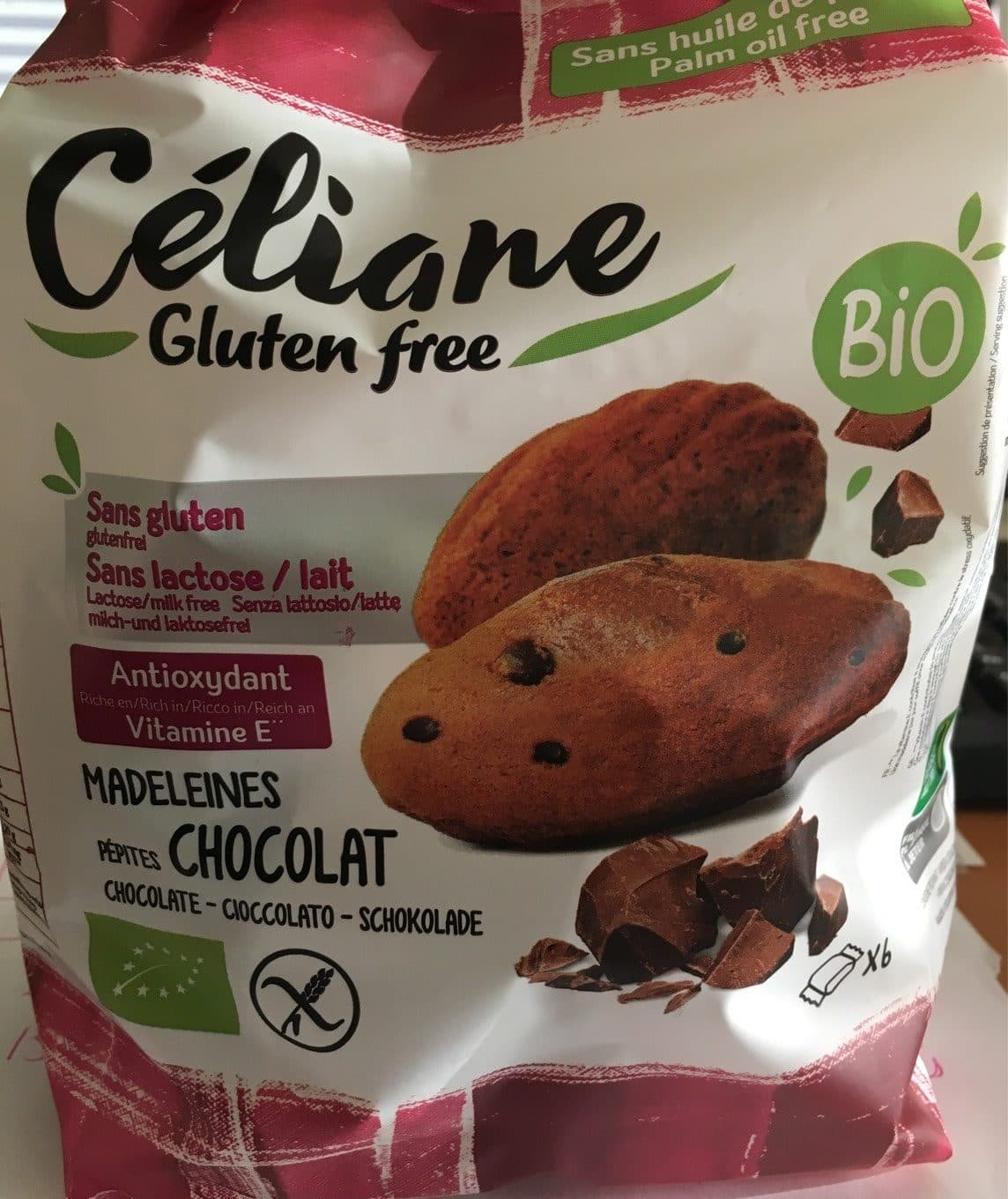Céliane Gluten Free Madeleines Pépites De Chocolat 180 G packshot