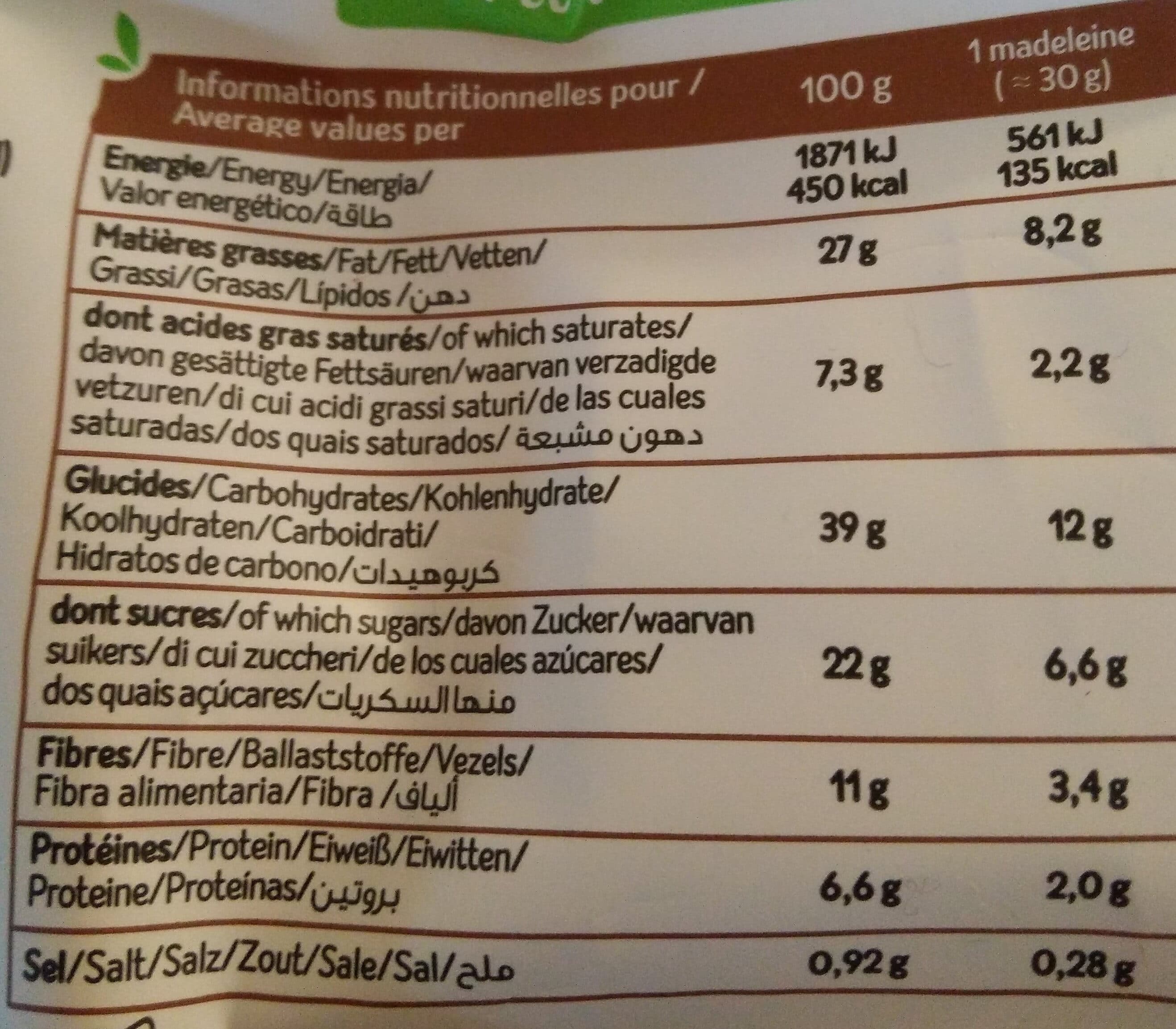 Céliane Gluten Free Madeleines Pépites De Chocolat 180 G packshot