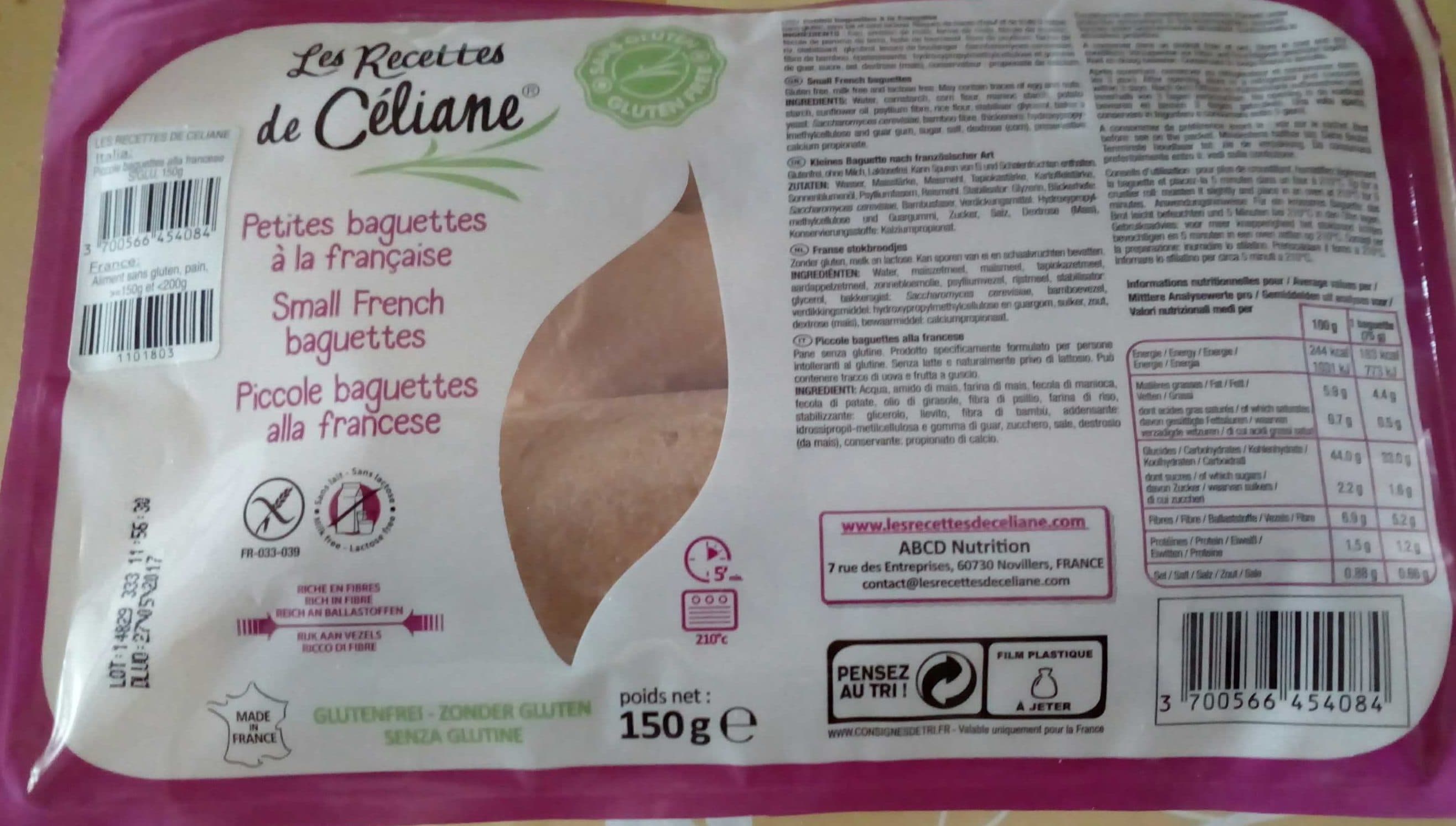 Les recettes de Céliane Petites baguettes packshot