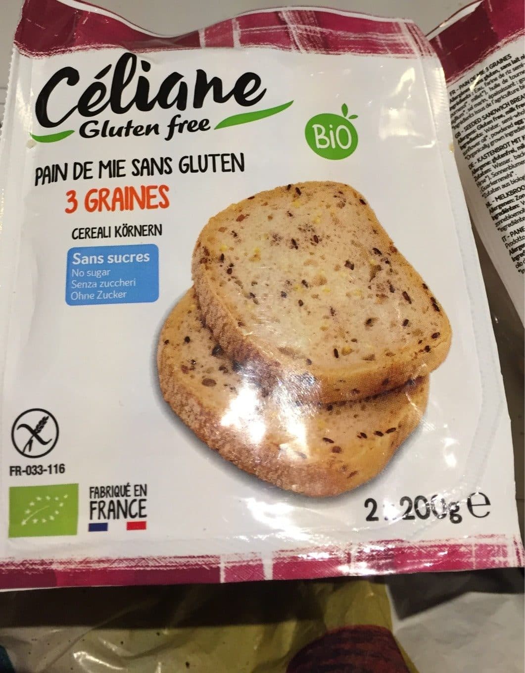 Céliane Pain de mie 3 graines bio packshot