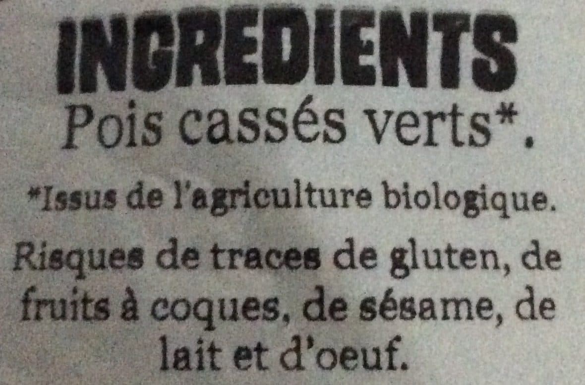 Moulin d’Amhara Pois cassės verts packshot