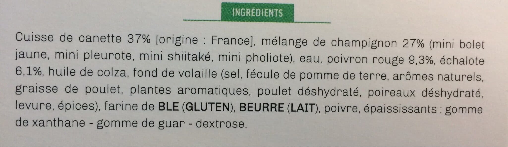 Kitchen Diet Cuisse de canette, fricassée de champignons, poivrons et échalotes packshot