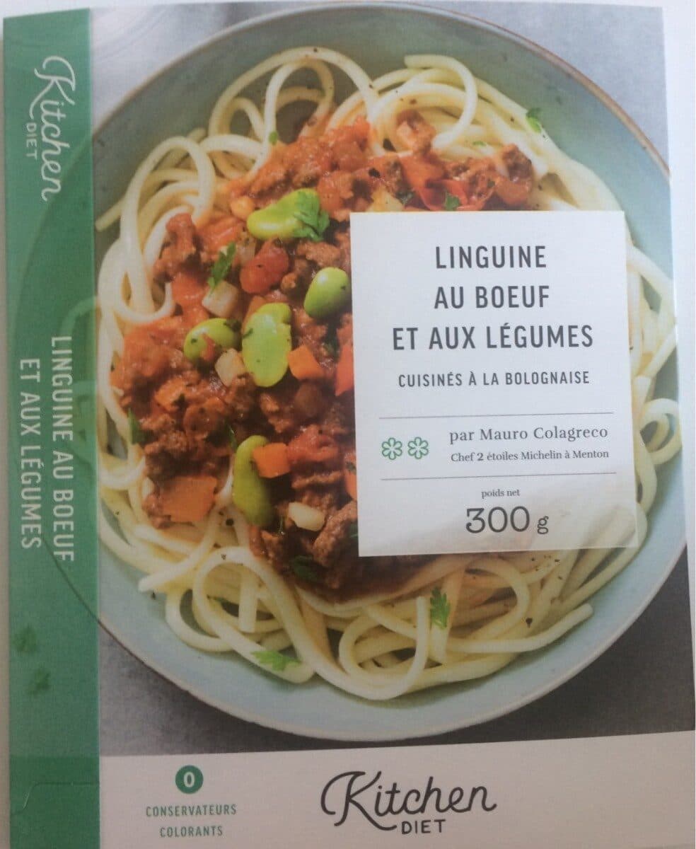 Kitchen Diet Linguine au boeuf et aux légumes cuisinés à la bolognaise packshot