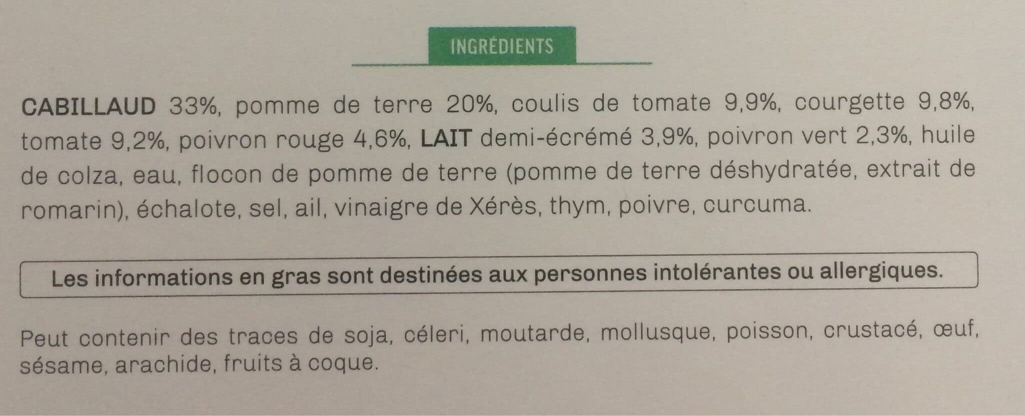Kitchen Diet Pavé de cabillaud aux légumes de Provence et son écrasé de pomme de terre packshot