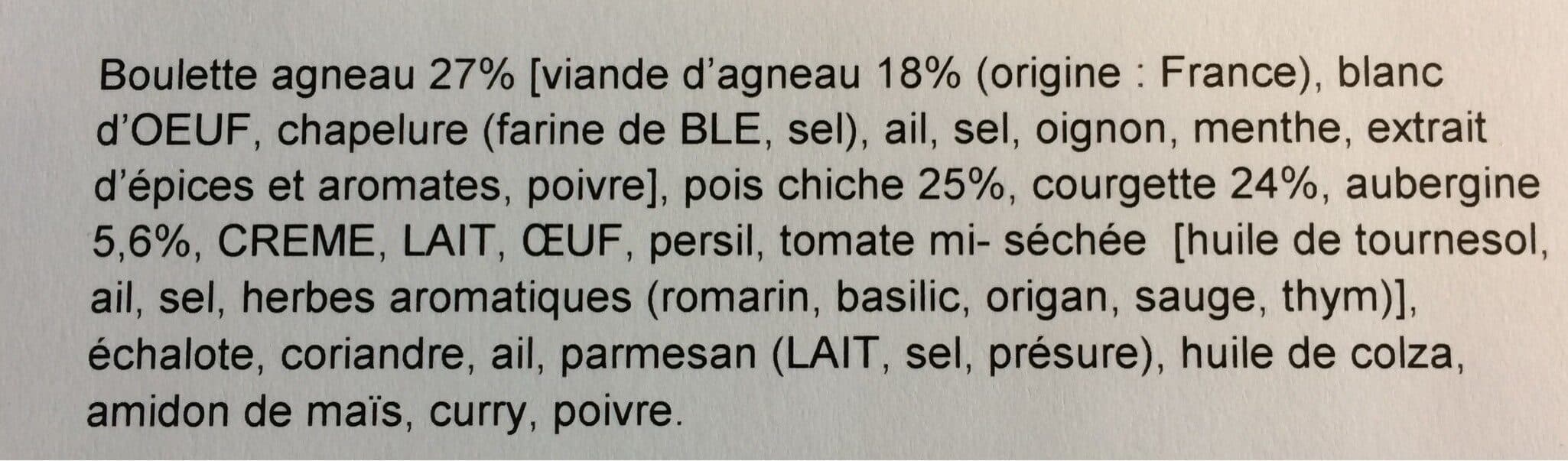 Kitchen Diet Boulettes d'agneau, Flan de courgettes et ses pois chiche packshot