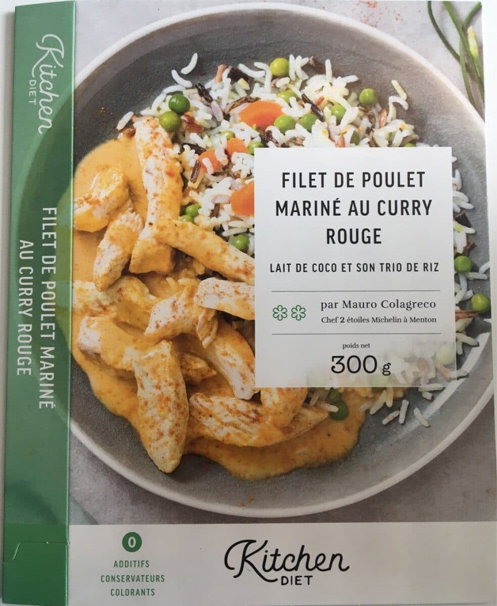 Kitchen Diet Filet de poulet mariné au curry rouge - lait de coco et son trio de riz packshot