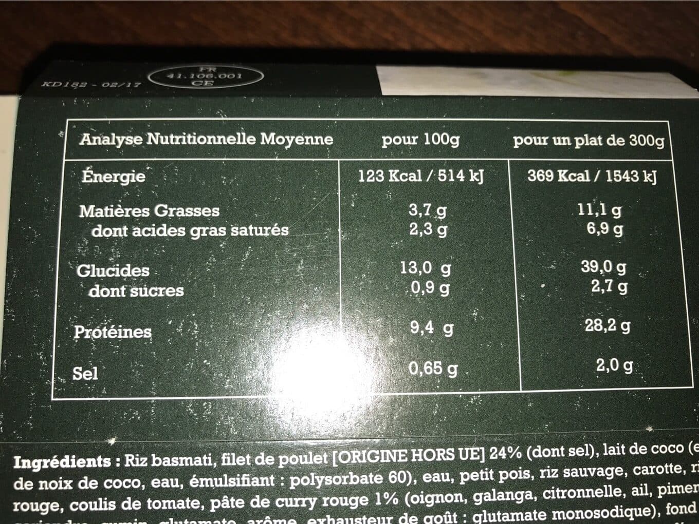 Kitchen Diet Filet de poulet mariné au curry rouge - lait de coco et son trio de riz packshot