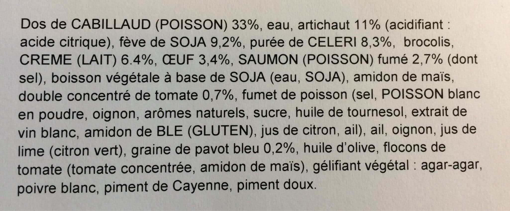 Kitchen Diet Dos de Cabillaud, crème de saumon fumé et ses artichauts et fèves de soja au pavot bleu packshot