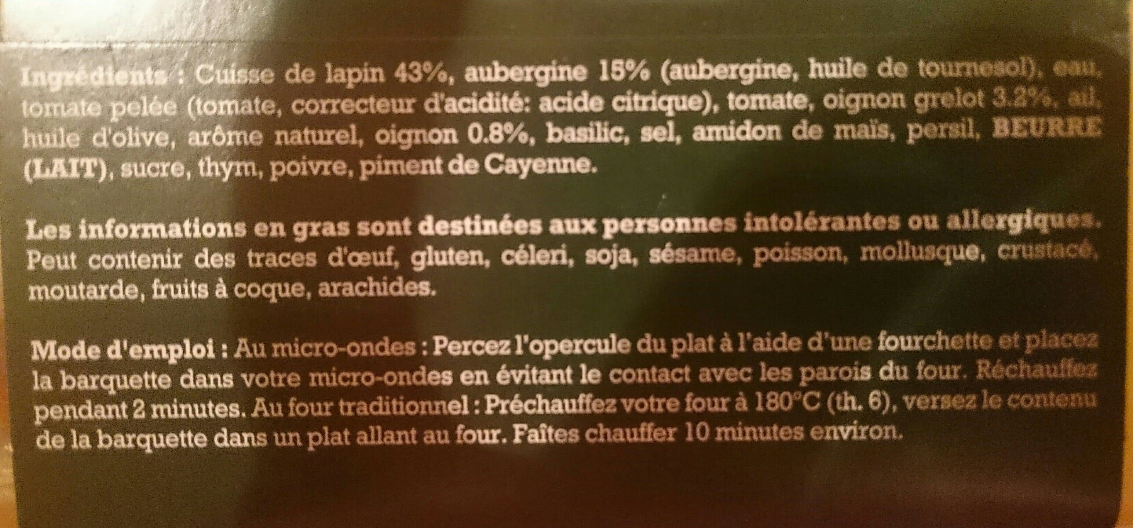 Kitchen-Diet Cuisse de Lapin rôtie et ses légumes du Sud packshot