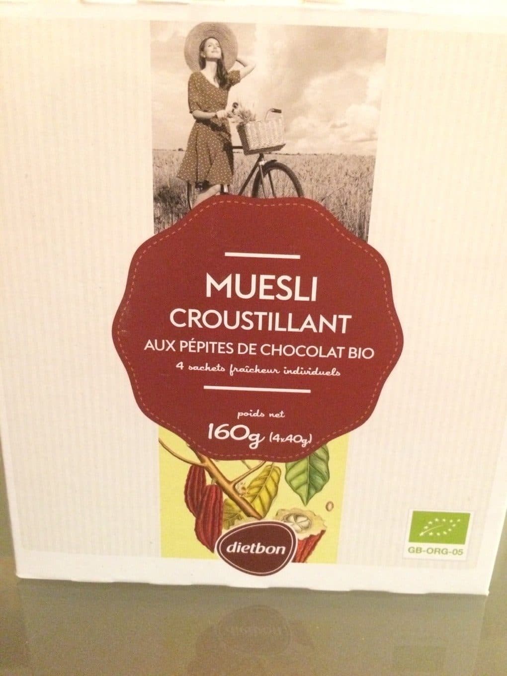 Dietbon Muesli croustillant aux pépites de chocolat bio packshot
