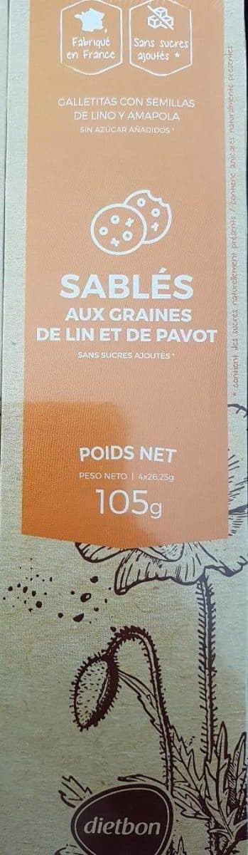 Dietbon Petits sablés aux graines de Lin et de pavot packshot