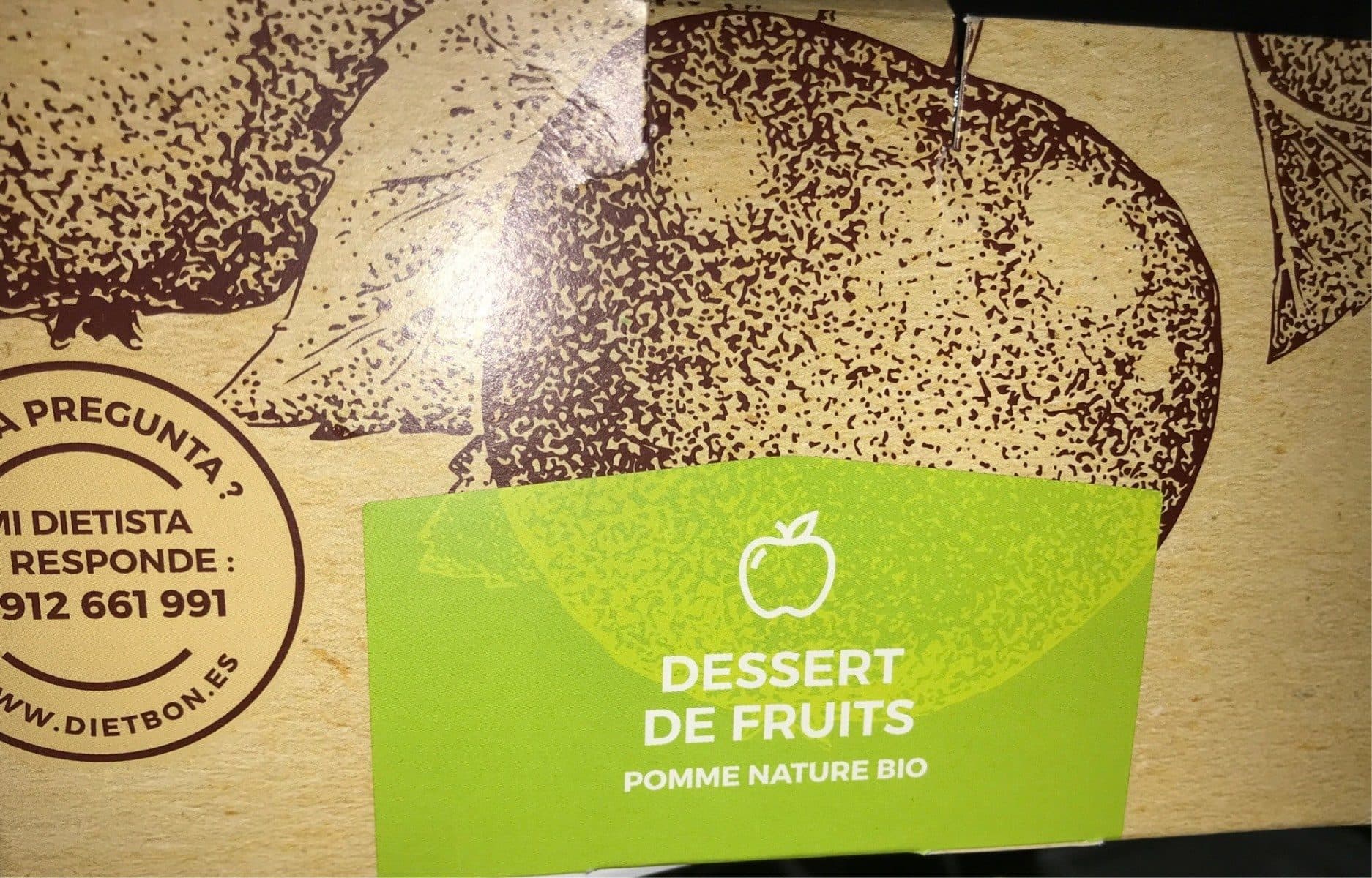 Dietbon Dessert Pomme nature Bio packshot