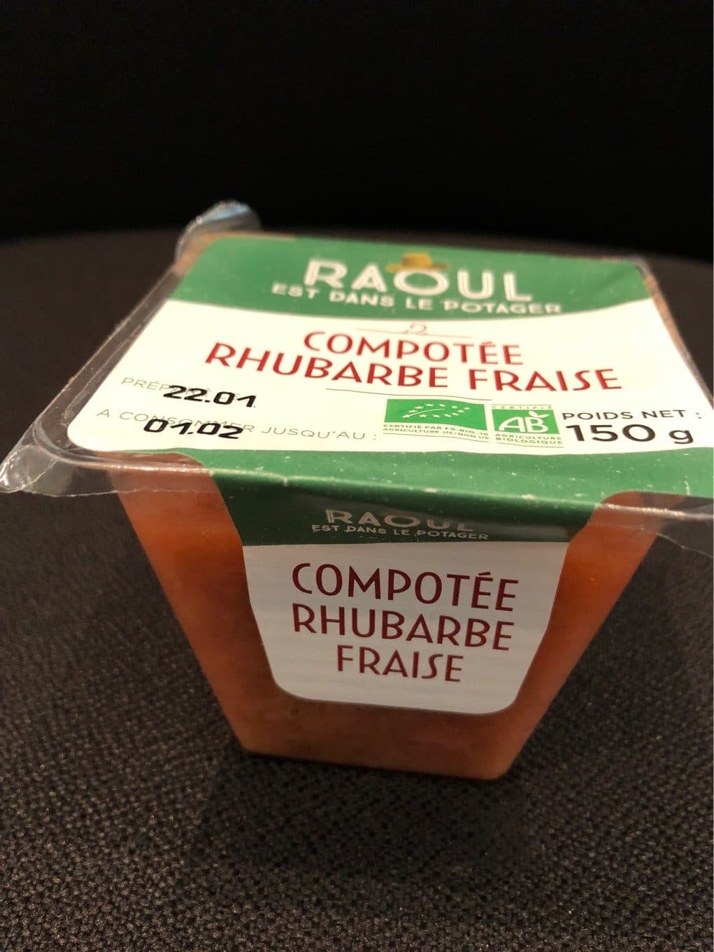 RAOUL EST DANS LE POTAGER Compotée rhubarbe fraise packshot