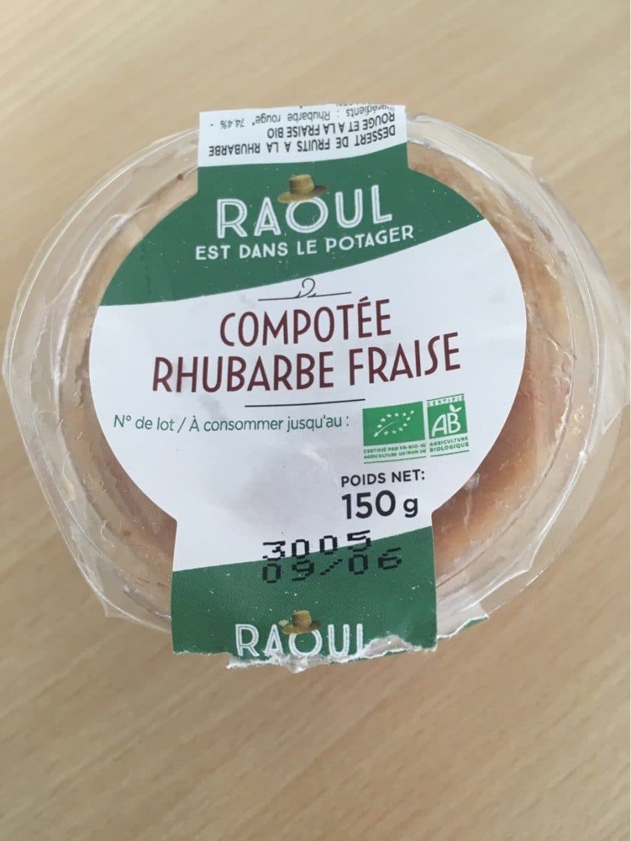 Open Food Facts Compote rhubarbe fraise packshot