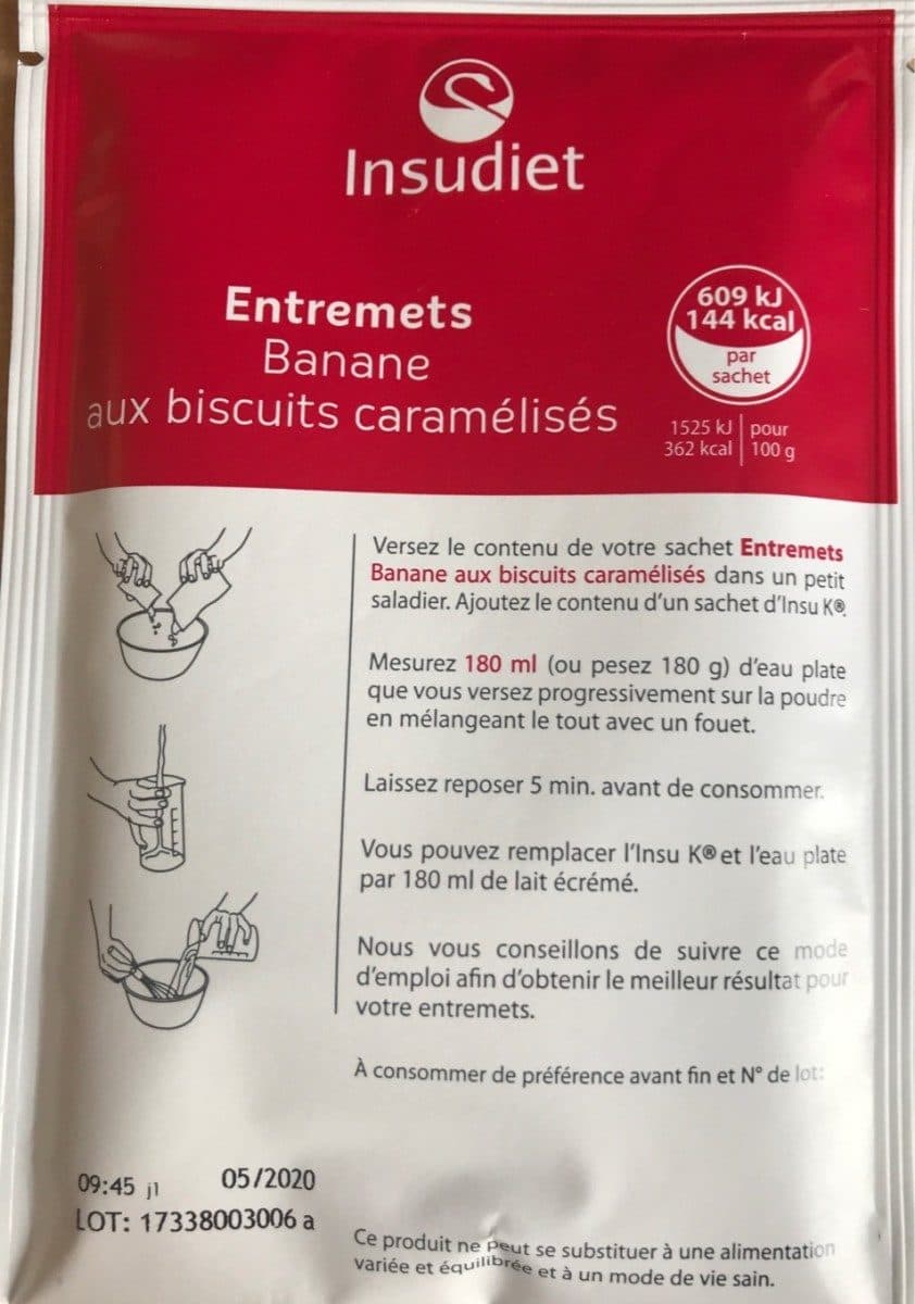 Insudiet Entremet Banane biscuit packshot