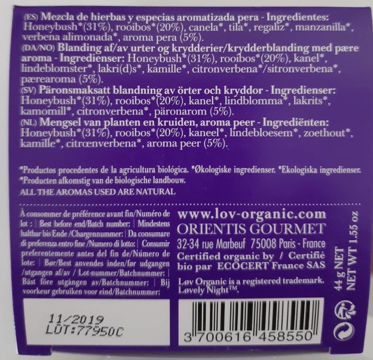 Open Food Facts Løvely Night packshot