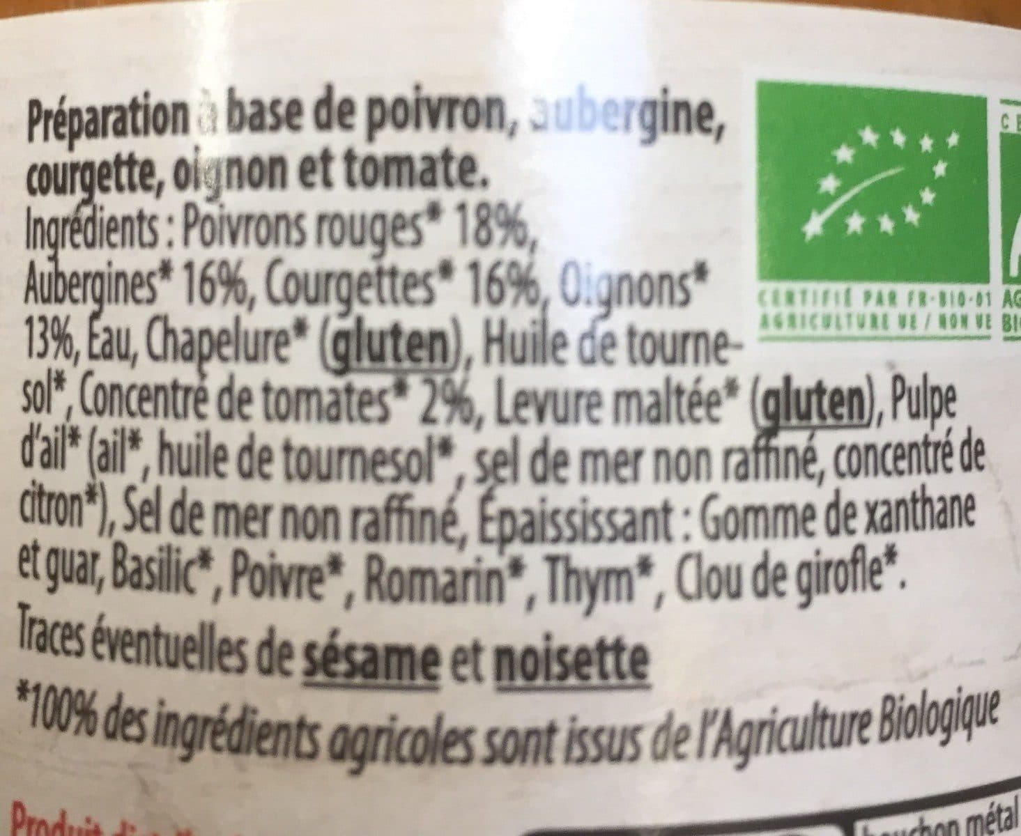 Open Food Facts Terrine BIO escalivade packshot