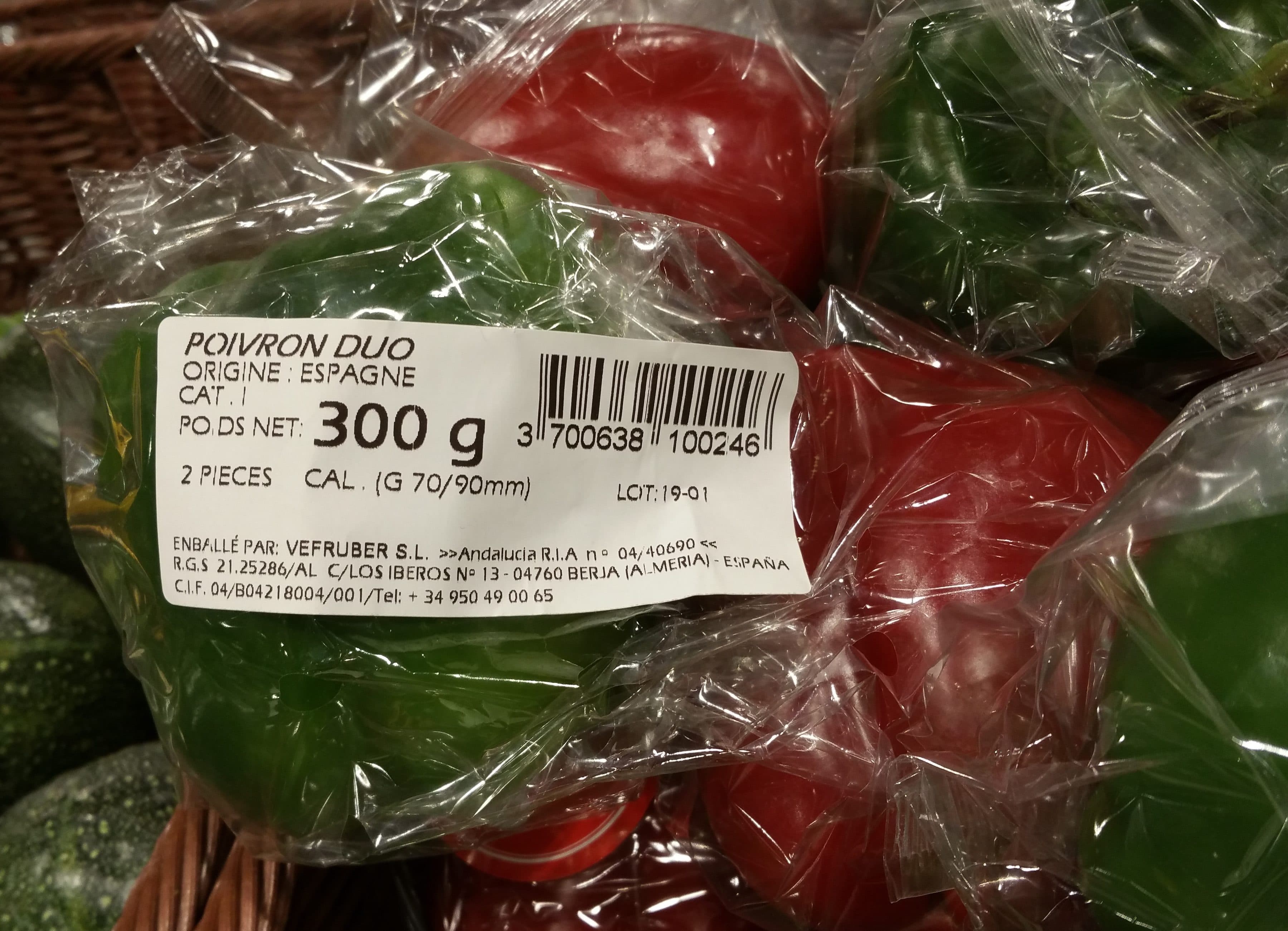 VEFRUBER S.L. Poivron Duo packshot