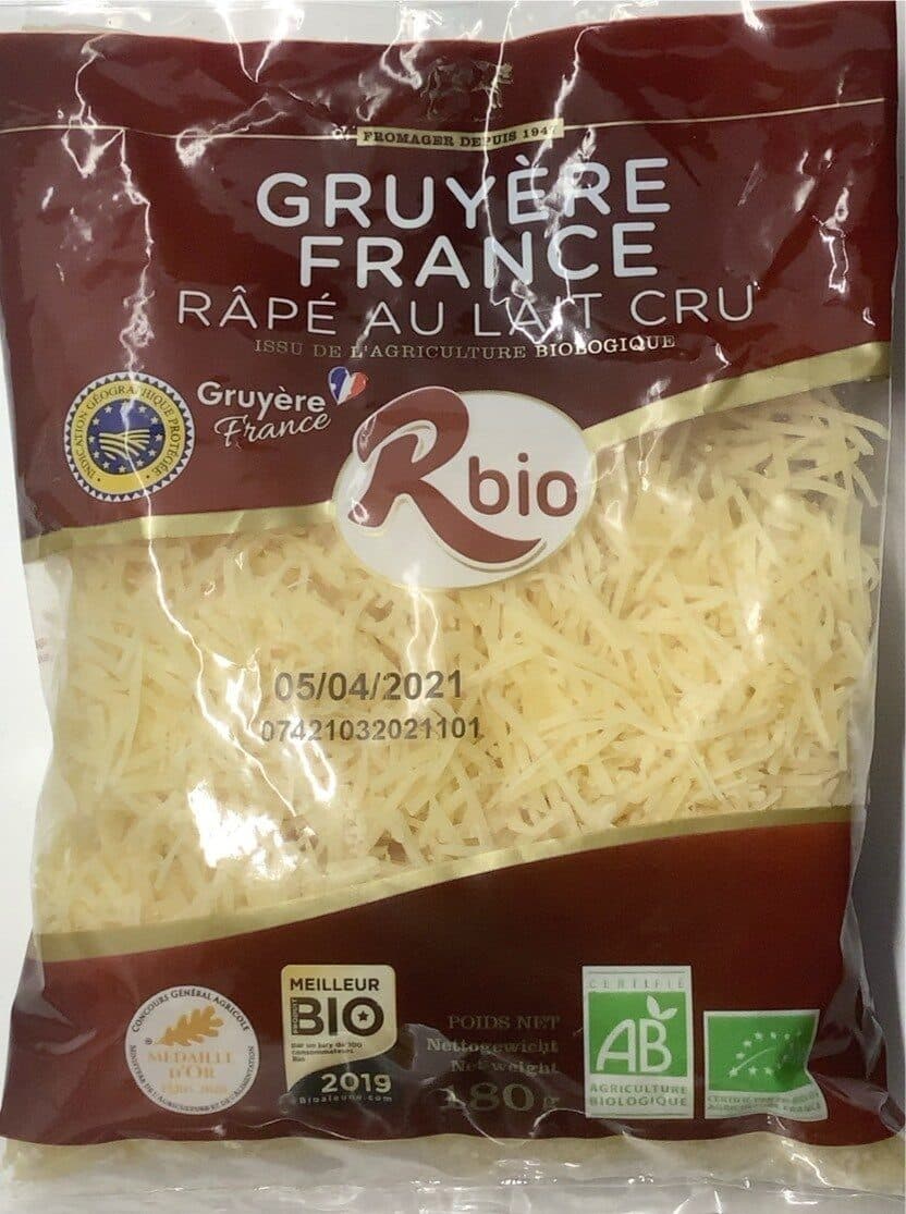 Fromagerie Roussey Gruyère France râpé au lait cru packshot