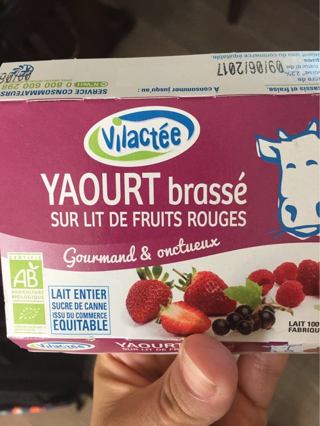 Vilactée Yaourt brassé sur lit de fruits rouges packshot