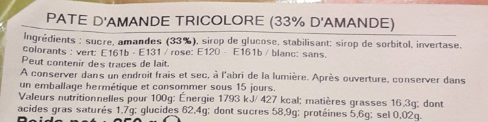 Ets Bassinet Pâte d'amande tricolore packshot